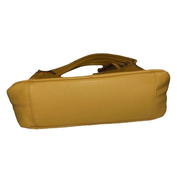 Dune London Yellow Pebbled Faux Leather Shoulder Bag Gold Hardware Tassel Charm - Picture 15 of 16